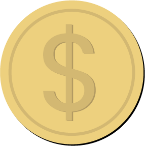 coin with dollar sign icon